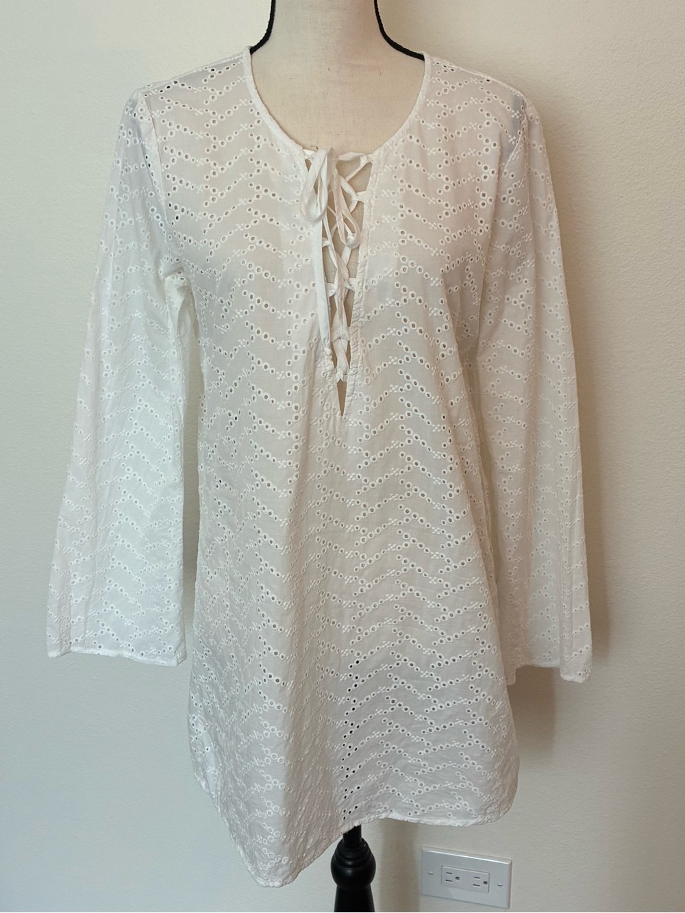 Aqua Swim White Eyelet Swim Cover Dress